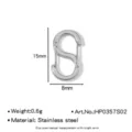 Moschettone ad S in Acciaio Inossidabile 15x8mm Connettore per Gioielli Collana DIY - Chiusura Gioielli a S (HP0357S02) / 8mm / Argento