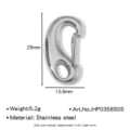 Stainless steel lobster clasp DIY jewelry connector charm 26x13.8mm polished finish - High Polished Lobster Clasp (HP0358S05)