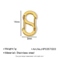 Connettore per chiusura gioielli in acciaio inossidabile forma S 16x9mm dorato - Chiusura Gioielli a S (HP0357G03)