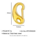 Stainless Steel Gold Lobster Clasp DIY Jewelry Connector 32mm Size Detail Part - High Polished Lobster Clasp (HP0358G06)