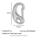 Stainless steel lobster clasp jewelry DIY craft metal clip connector accessory component 32mm - High Polished Lobster Clasp (HP0358S06)