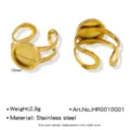 Bague Vide en Acier Inoxydable Or 10mm Serti Réglable Composant de Bague DIY - Style Rond 10mm (HR0010G01) / Or