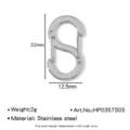 Chiusura per Gioielli a S in Acciaio Inossidabile 22x12.5mm Gancio Metallo Accessorio - Chiusura Gioielli a S (HP0357S05)