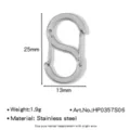 Chiusura connettore per gioielli a forma di S in acciaio inossidabile, colore argento, perle. - Chiusura Gioielli a S (HP0357S06)