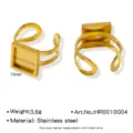 Support de bague carré en acier inoxydable, base de bague ouverte réglable DIY 10mm. - Style Carré 10mm (HR0010G04) / Or