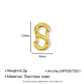 Chiusura per gioielli S in acciaio inossidabile dorato connettore moschettone 12x6mm - Chiusura Gioielli a S (HP0357G01)