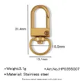 Mosquetón giratorio de acero inoxidable dorado conector de joyería DIY llavero 31.4mm - Cierre Giratorio Corazón Dorado (HP0356G07) / Dorado