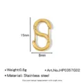 Connettore per moschettone a forma di S in acciaio inossidabile dorato per gioielli, 15x8mm - Chiusura Gioielli a S (HP0357G02)