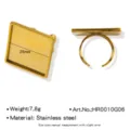 Support de bague réglable en acier inoxydable 25mm plateau plat composant DIY - Style plateau plat carré 25mm (HR0010G06)