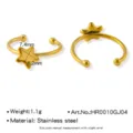 Plateau de bague étoile en acier inoxydable accessoires de fabrication de bijoux DIY, taille. - Style Étoile (HR0010GJ04)