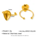 Support de bague goutte en acier inoxydable doré DIY réglable composant de bijouterie - Style Goutte (HR0010GJ06)