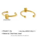 Acier inoxydable DIY plateau plat anneau ébauche plaqué or ouvert réglable base de bague accessoire - Style Ovale 3.5x5.3mm (HR0010GJ11)