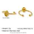 Base de bague vierge en acier inoxydable doré avec plateau plat oval, bague ajustable. - Style Ovale 5.1x7.3mm (HR0010GJ13)