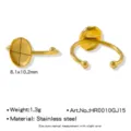 Base de bague réglable en acier inoxydable plateau plat doré composant de fabrication bijoux - Style Ovale (HR0010GJ15)