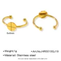 Acier inoxydable dore DIY plateau plat anneau vierge base reglable creation bijoux - Style Plateau Plat à Billes (HR0010GJ19)