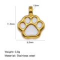 Edelstahl Katzen Hunde Pfoten Anhänger Gold Öl Tropfen DIY Schmuck Zubehör 1 Stk - Weiß