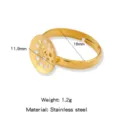 Edelstahl vergoldeter Ringrohling DIY Schmuckzubehör flache Platte verstellbare Ringbasis 18mm - 12mm / Gold