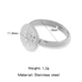 Edelstahl Ringrohling flache Platte Schale DIY Schmuckherstellung verstellbare Ringbasis 18mm - 12mm / Silber