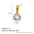 Stainless steel geometric triangle zircon crystal pendant necklace fashion jewelry accessory - Triangle Pendant (HP0292G03) / March Ice Blue