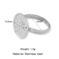 Edelstahl DIY Ring Rohling Netz Schale 13.5mm 18mm Verstellbare Schmuckzubehoer Komponente - 14mm / Silber