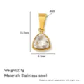 Gold stainless steel triangle cubic zirconia pendant necklace fashion jewelry accessory piece - Triangle Pendant (HP0292G04) / April White