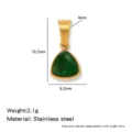 Pendentif triangle vert en acier inoxydable, accessoire bijou géométrique vintage. - Mai Vert