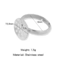 Edelstahl DIY Ringrohling verstellbare Ringbasis Flachpad Schmuckzubehoer Bauteil - 16mm / Silber