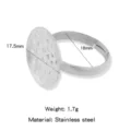 Edelstahl DIY Rohling Ringfassung verstellbar flache Netzplatte Schmuckzubehör 17.5mm - 18mm / Silber