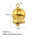 Ciondolo a campana in acciaio inossidabile dorato collana orecchino gioiello 16.5x10mm - Stile Campana Strass Stella (HP0275G01) / Oro