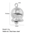 Ciondolo a campana in acciaio inossidabile gioielli fai da te collana orecchini 16.5x10mm - Stile Campana Strass Stella (HP0275S01) / Argento