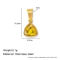 Pendentif triangle en zircone jaune en acier inoxydable collier bijoux accessoire femme - Novembre Jaune