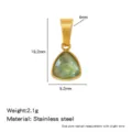 Pendentif triangle en zircon vert en acier inoxydable accessoire bijoux géométrique. - Bleu Décembre
