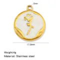 Stainless steel tulip pendant diy necklace jewelry accessory charm drop oil 17.9mm - 1 Piece / White (HP0273G01)