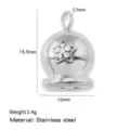 Ciondolo a campana in acciaio inossidabile con strass accessorio per gioielli DIY - Stile Campana Strass Pentagramma (HP0275S03)