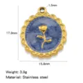 Stainless steel rose enamel pendant charm for DIY handmade jewelry necklace earrings making. - Black