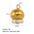 Pendente a campana in acciaio inossidabile con strass, accessorio gioiello DIY da 16mm. - Stile Campana Strass Inferiore (HP0275G04)