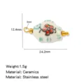 Colgante Pez de Cerámica Acero Inoxidable Accesorio de Joyería DIY Lindo 1pza - Precio por unidad / Pez Verde con Puntos Rojos y Negros (HP0261G01)