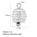Pendente Campana In Acciaio Inossidabile Strass Smalto Charm DIY Collana Orecchino Gioiello - Stile Campana Fiore Bianco Smaltato (HP0275S05)