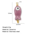 Ceramic little fish pendant handmade DIY bracelet necklace jewelry accessories material 2.0g - Fish Shape (HP0257G05) / Purple Fish