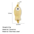 Keramik kleiner Fisch Anhänger DIY Schmuck Zubehör Edelstahl Charms 9.5x29.5mm 2.0g - Fischform (HP0257G06)
