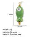 Handgemachte Keramik kleiner Fisch Anhänger DIY Schmuck Zubehör Edelstahl Perle - Fischform (HP0257G08)
