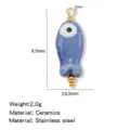 Keramik böser blick fisch anhänger charm DIY handgemachte schmuck zubehör für basteln - Fischform (HP0257G10)