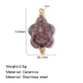 Keramik Schildkröte Anhänger DIY Schmuck Zubehör Edelstahl Perle Komponente Spezifikation - Schildkrötenform (HP0257G14)