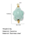 Keramik Sternfisch Anhänger Perlen mit Edelstahl Zubehör für Schmuck Herstellung DIY Zubehör - Schildkrötenform (HP0257G15)