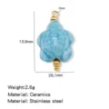 Keramik Fisch Anhänger Perle für DIY Armband Halskette Schmuckherstellung und Zubehör - Schildkrötenform (HP0257G17)