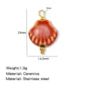 Schöner Keramik Muschel Anhänger DIY Schmuck Zubehör mit Edelstahl Perle Befunde 24mm - Muschelform (HP0257G21)