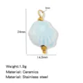 Keramik Muschel Anhänger DIY Schmuck Zubehör Edler Edelstahl Stecker leicht 1,9g - Schalenform (HP0257G22)