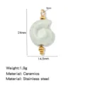 Keramik Muschel Anhänger Perle mit edelstahl Zubehör, 24mm Größe für DIY Schmuckherstellung. - Schneckenform (HP0257G31)