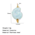 Blauer Keramik Muschel Anhänger DIY Schmuck Zubehör Edelstahl 24mm Charm Accessoire. - Muschelform (HP0257G32)
