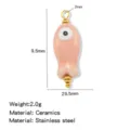 Keramik kleiner Fisch Anhänger DIY Schmuck Zubehör süßer Charme mit Edelstahl Metallöse - Fischform (HP0257G02)